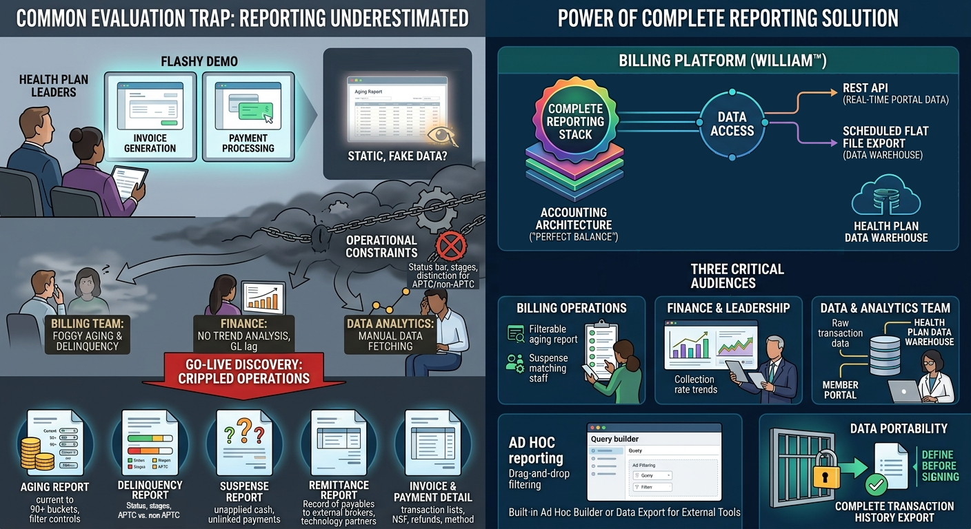 What to Ask About Reporting Before You Sign a Premium Billing Software Contract Infographic